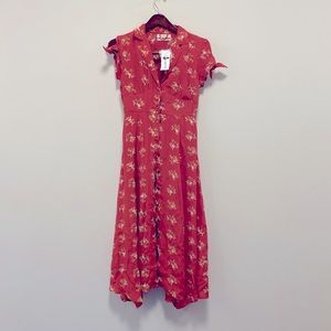 Rust floral urban outfitters dress